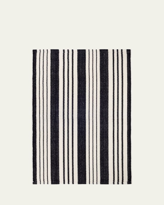 Birmingham Black Handwoven Cotton Rug, 3' x 12'